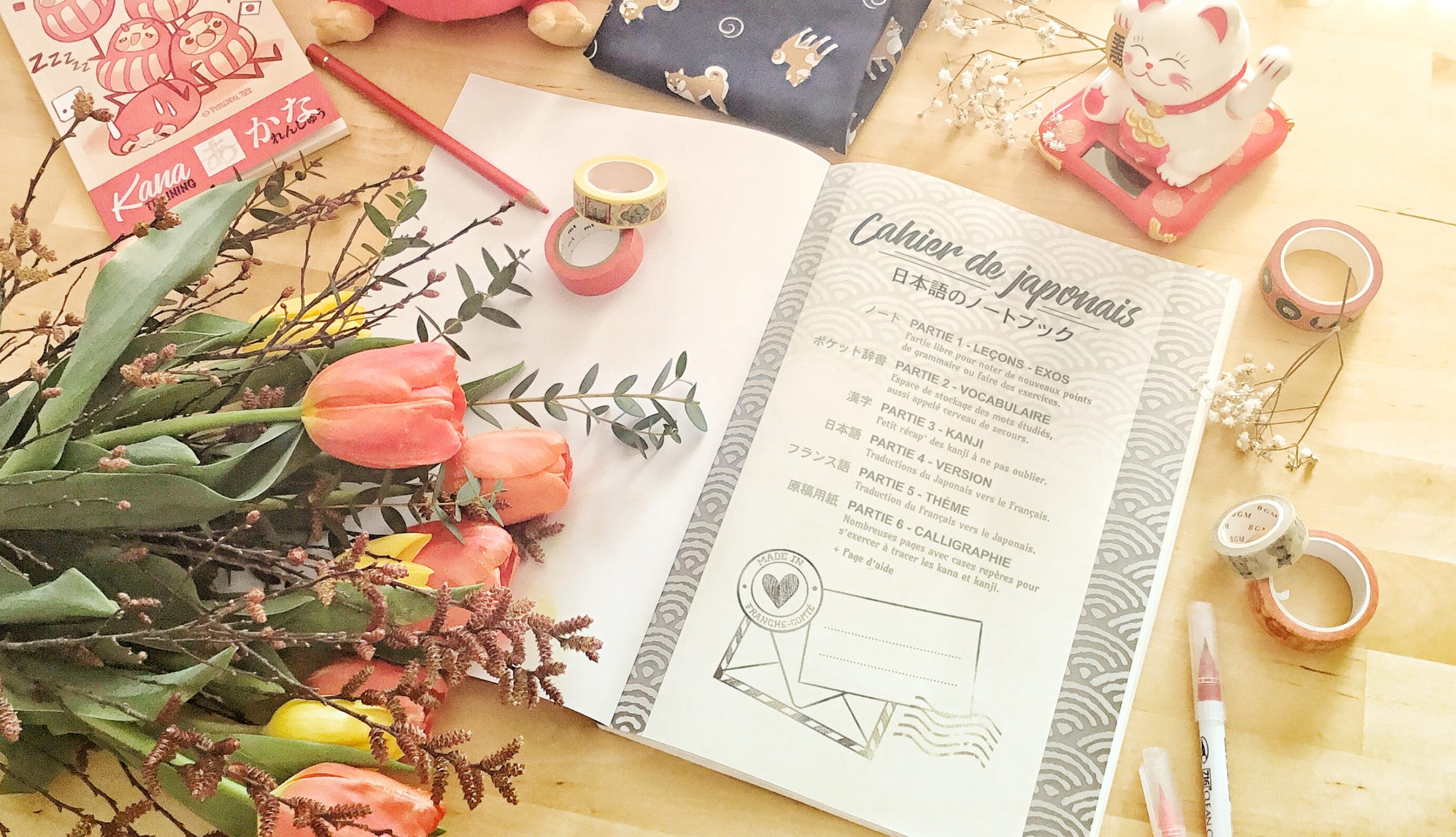 Le cahier de japonais en 6 parties - Ponchou.net