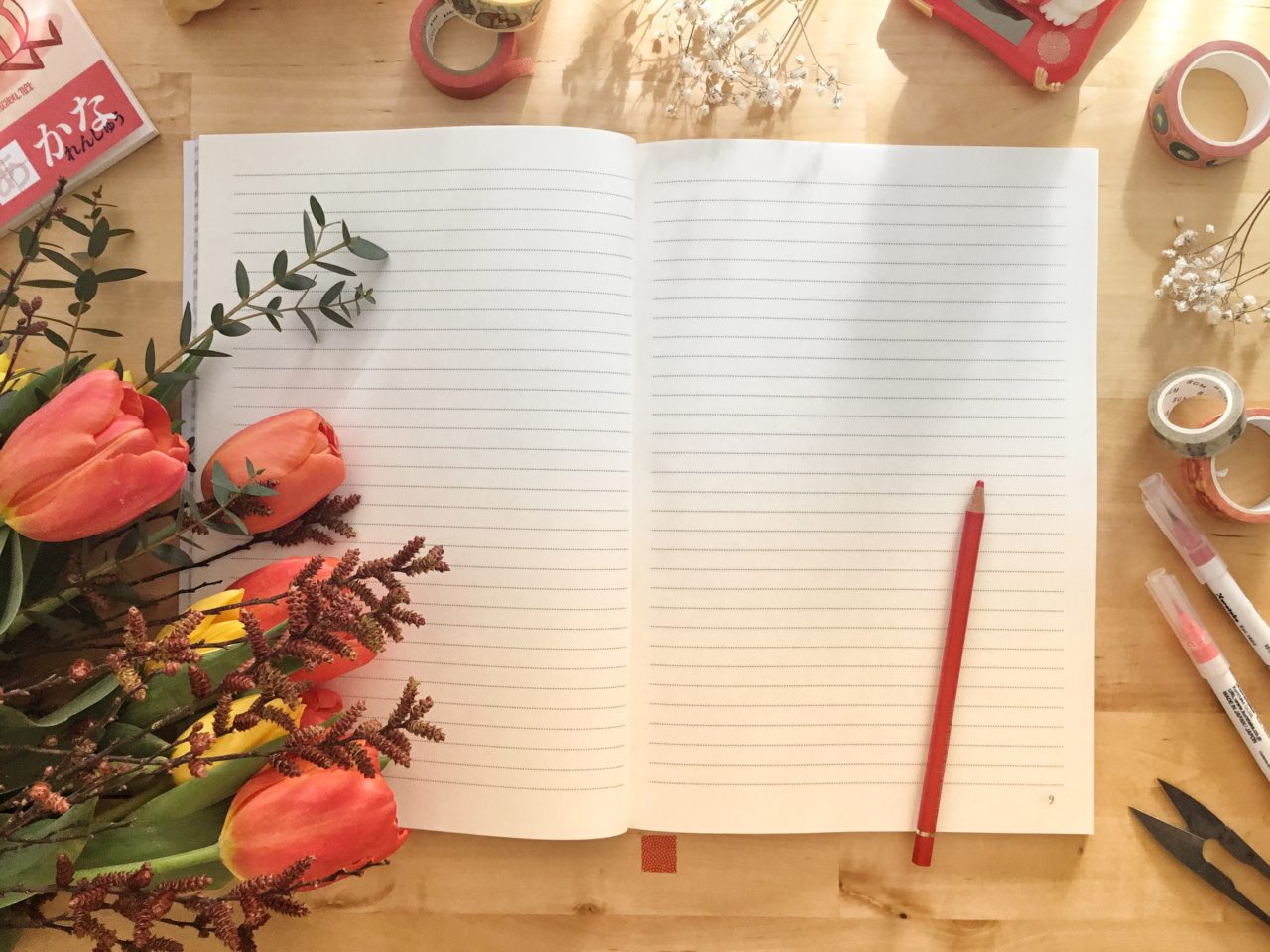 Le cahier de japonais en 6 parties - Ponchou.net