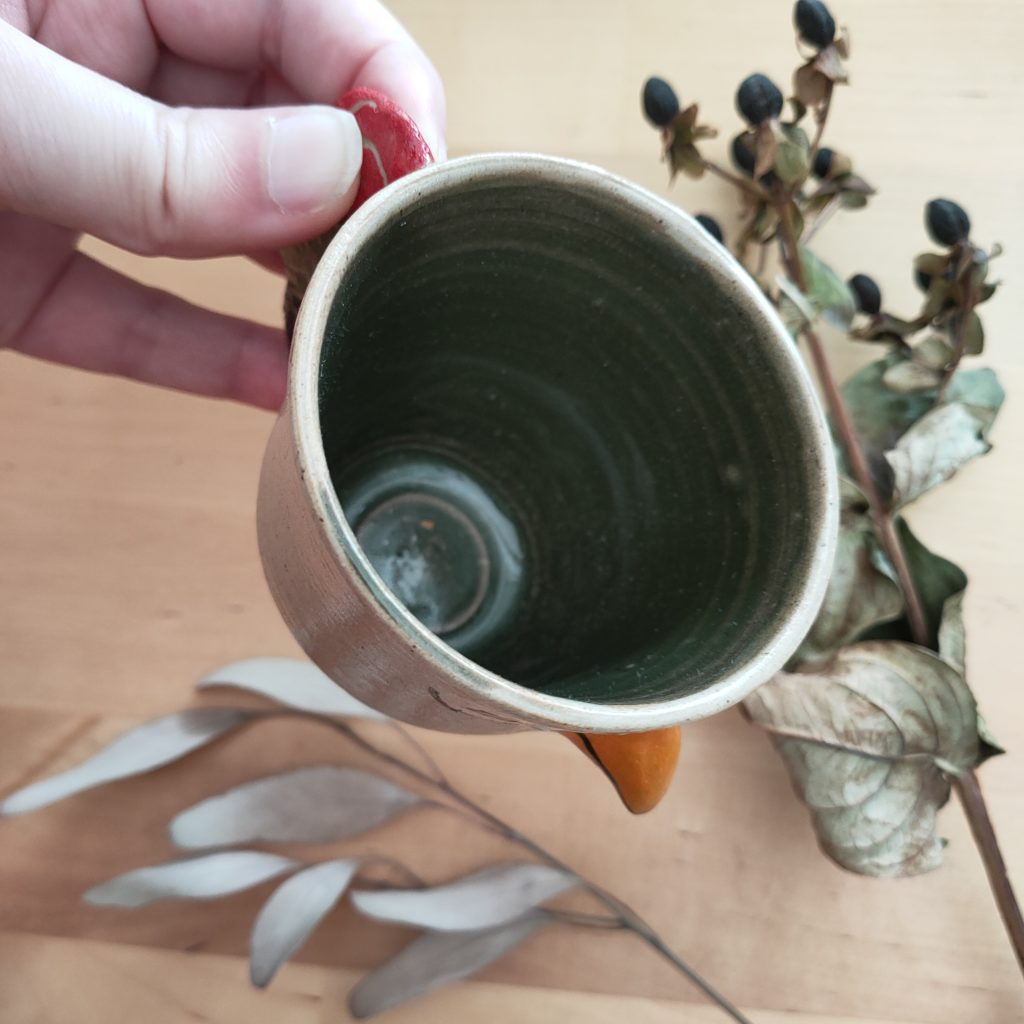 tasse céramique à bec d'oiseau