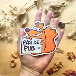 Écureuil - Gros Sticker Stop Pub - par Laurel