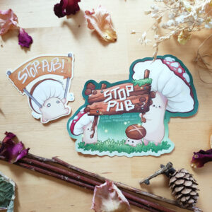 Champignons - Stickers Stop Pub - par Isabella Quero