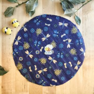 Wrap à la cire d'abeille - jardin violet (moyen)