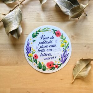 Fleuri - Gros Sticker Stop Pub - par Poncho