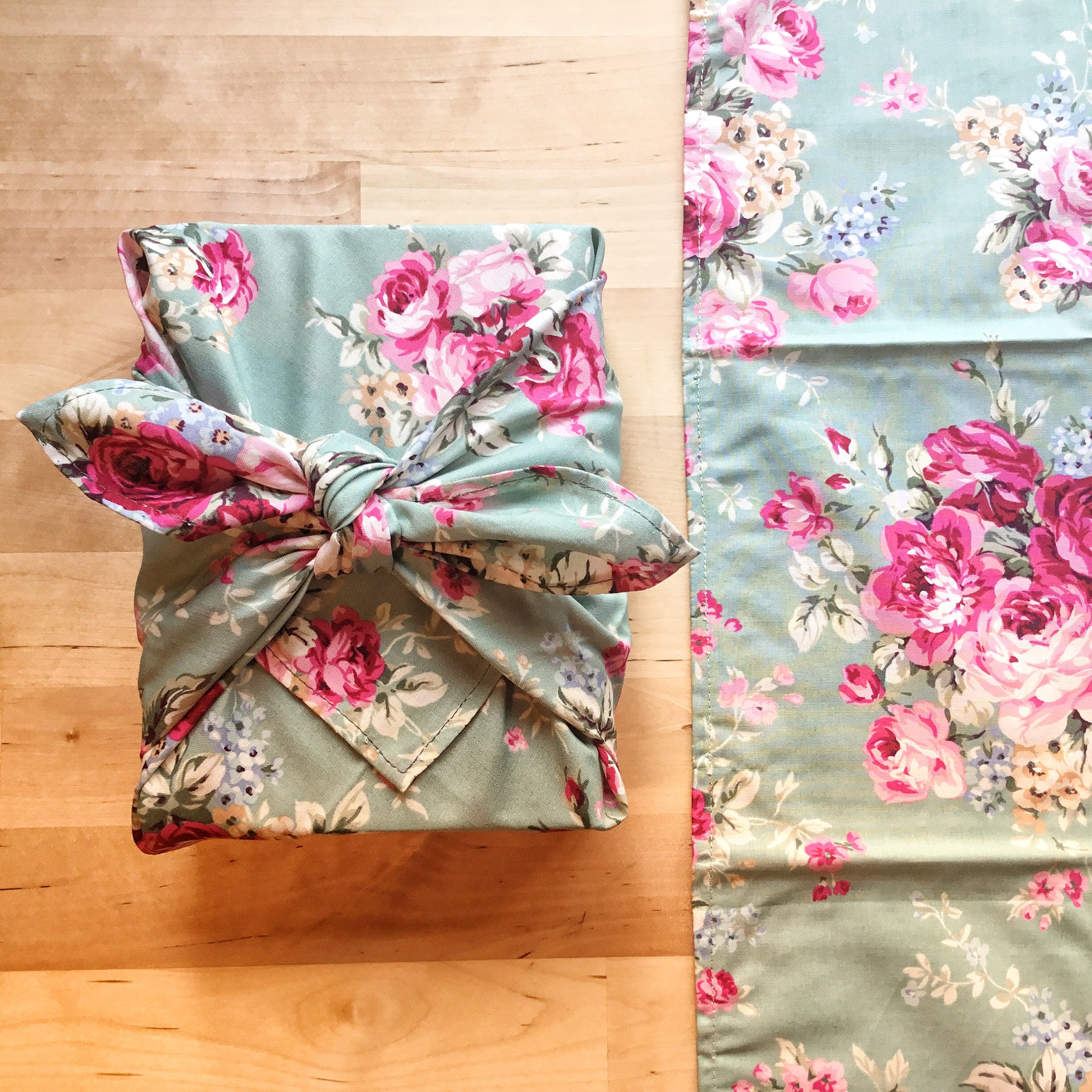 Furoshiki M • tissu roses clair – Image 2