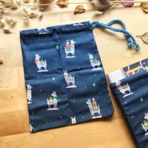 Pochon cadeau - lamas d'hiver