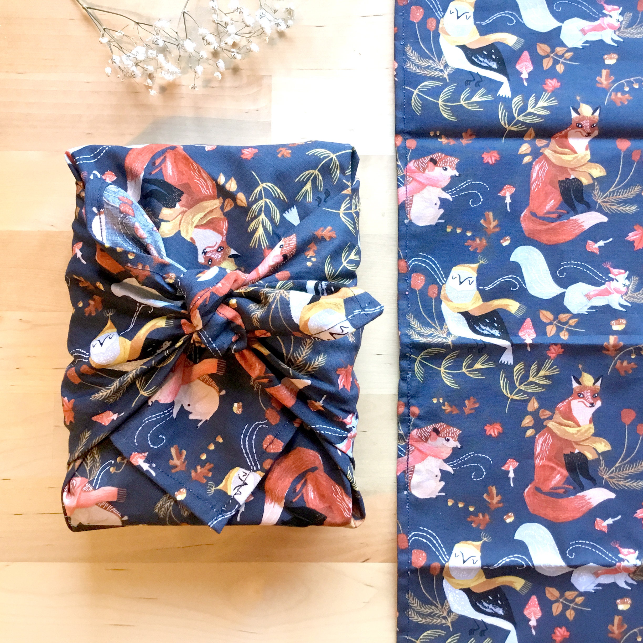 Furoshiki M • tissu animaux de la forêt – Image 2