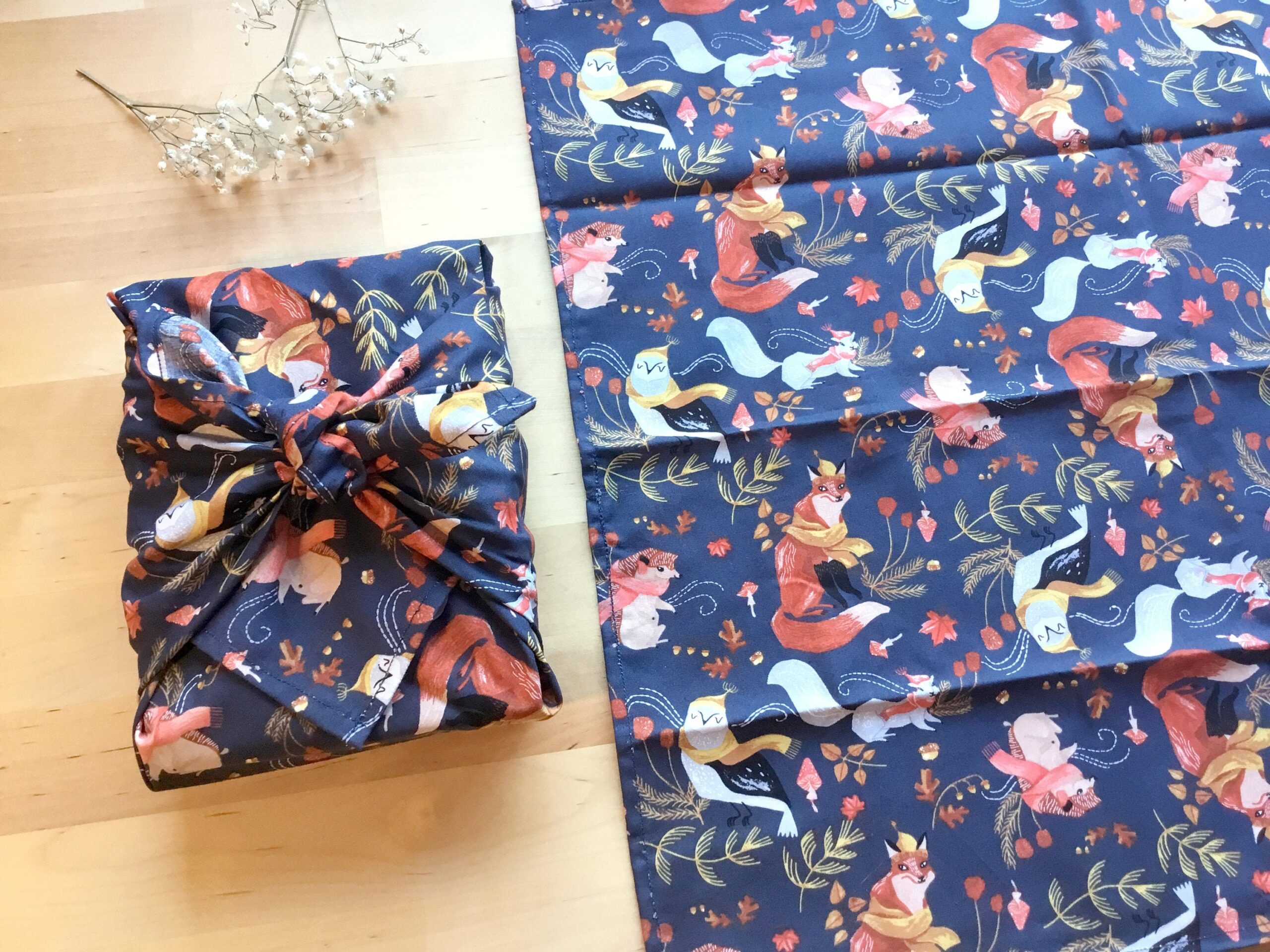 Furoshiki M • tissu animaux de la forêt