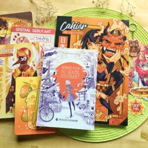 Pack Rouge et Or : Cahier de japonais A4 +2 carnets de poche +papeterie