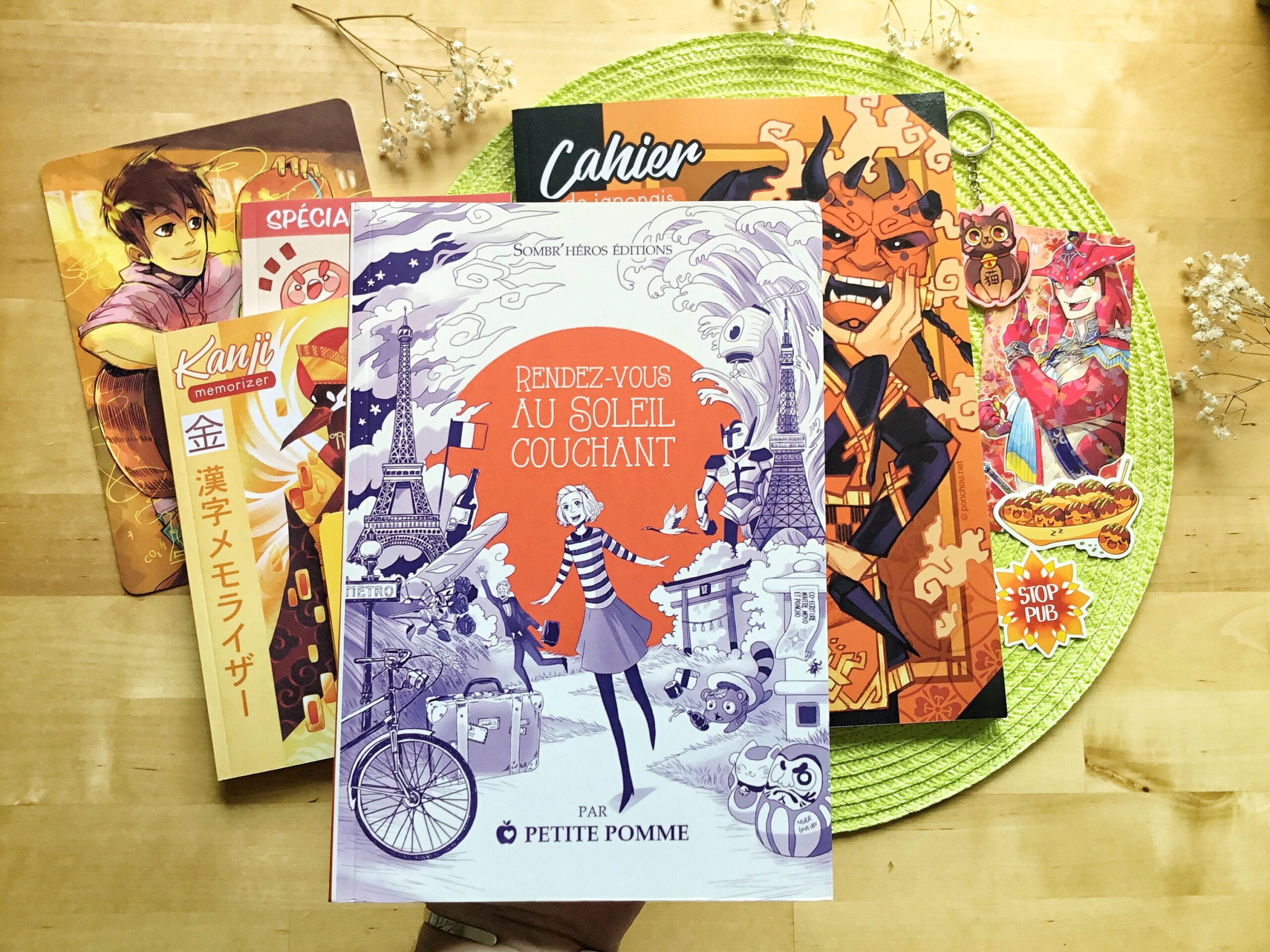 Pack Rouge et Or : Cahier de japonais A4 +2 carnets de poche +papeterie – Image 9