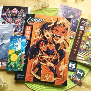 Pack Esprits & Animaux : Cahier de japonais A4 +2 carnets de poche +papeterie