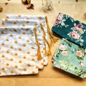 Tartifeuille: 2 furoshiki + 3 pochons