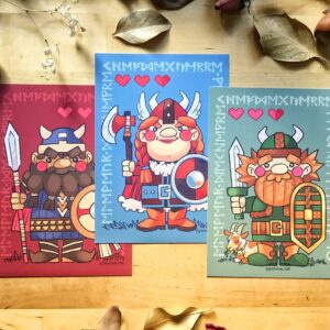 Glorieux Vikings • Lot de 3 cartes (A6)
