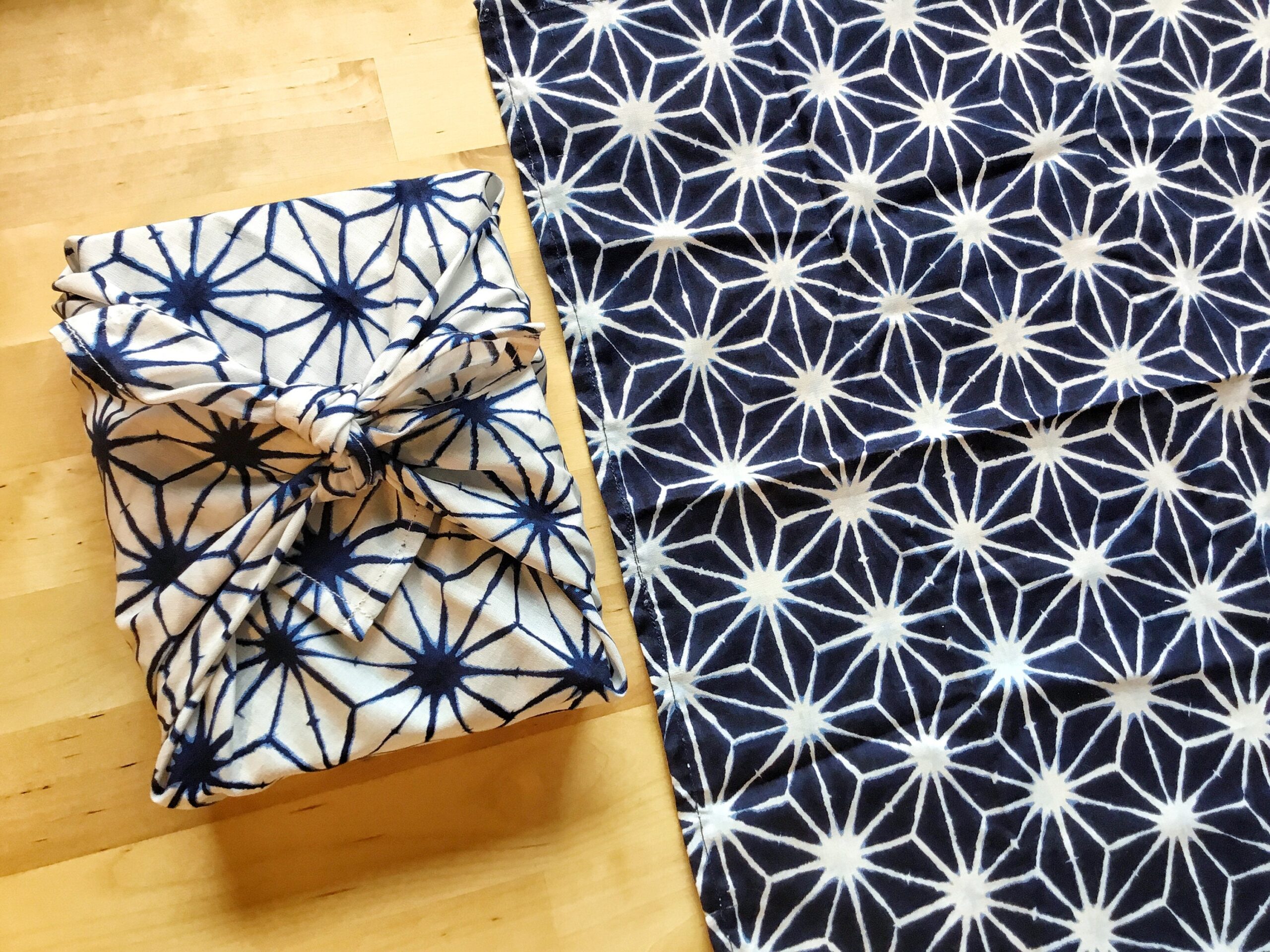 Lot de 2 Furoshiki M • tissu japonais asanoha – Image 6