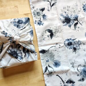 Furoshiki M • tissu fleurs aquarelle