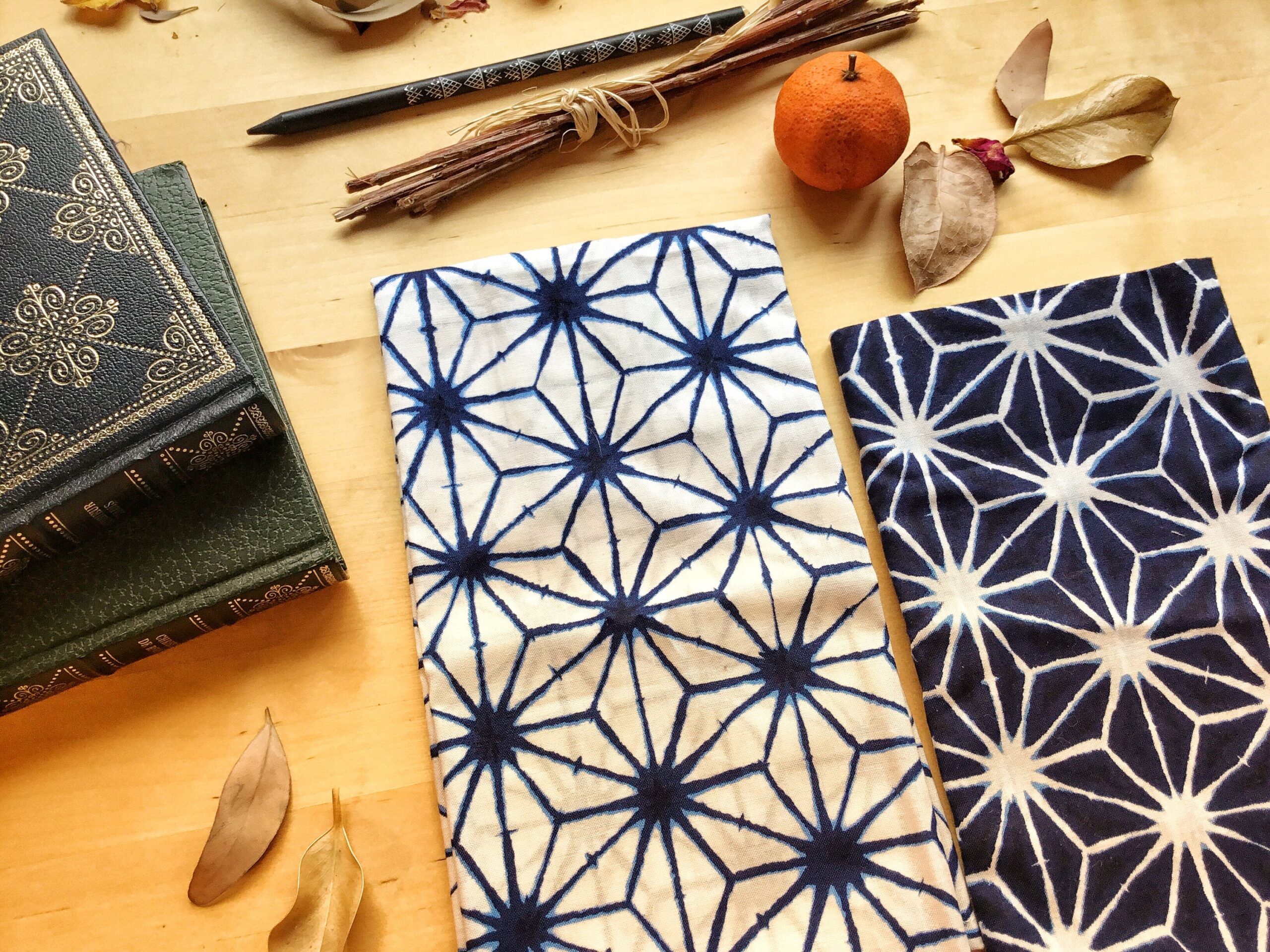 Lot de 2 Furoshiki M • tissu japonais asanoha