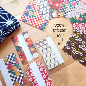 Votre Nom en Japonais : Mini Marque-page Personnalisé • sur Papier Origami Traditionnel