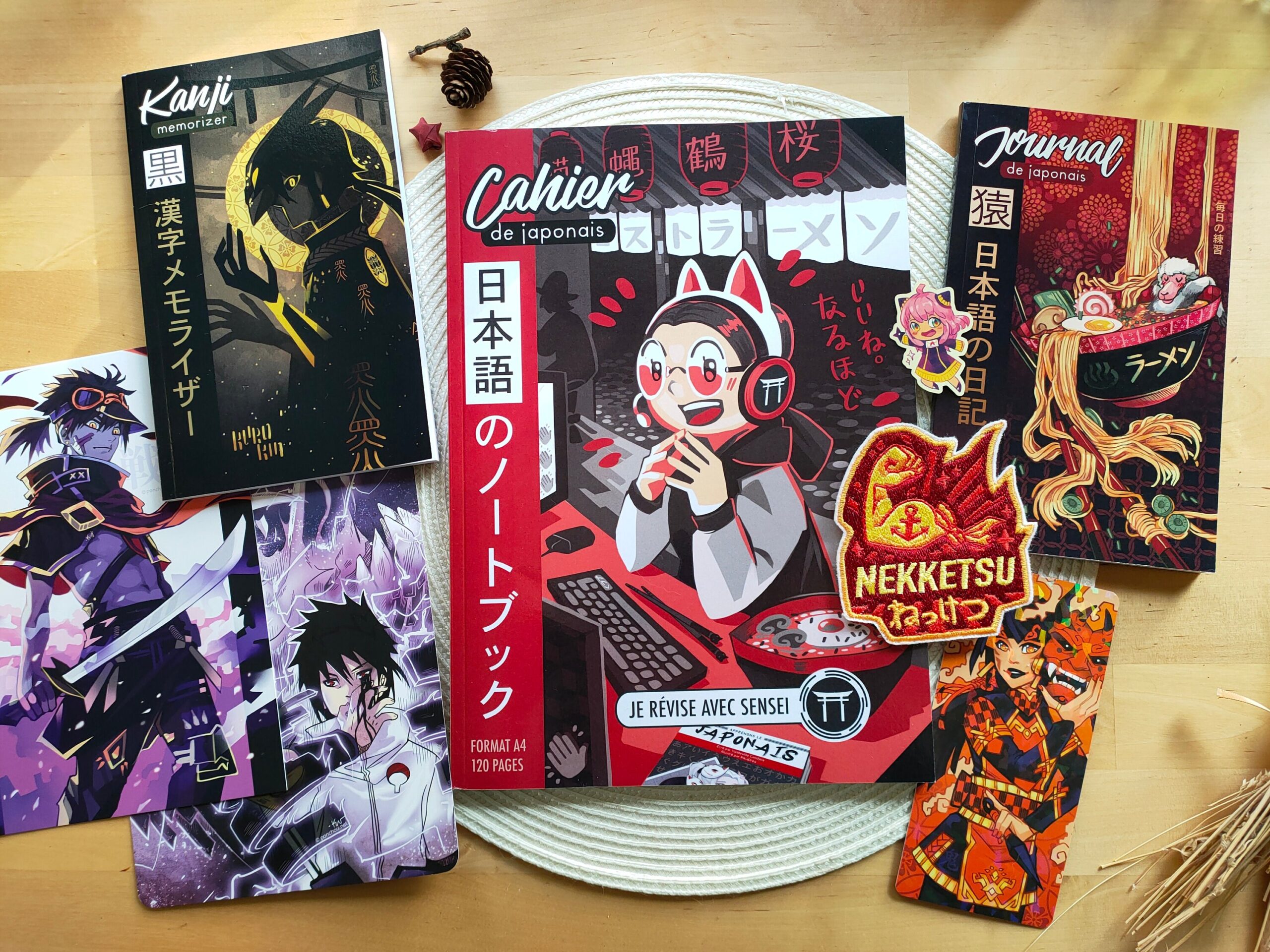 Pack Ninja: Cahier de japonais A4 +2 carnets de poche +papeterie – Image 2