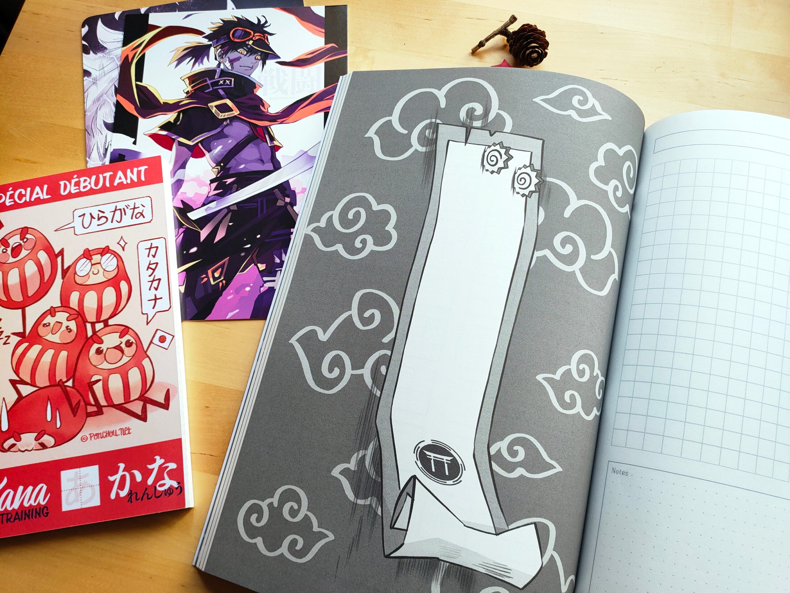 Pack Ninja: Cahier de japonais A4 +2 carnets de poche +papeterie – Image 3
