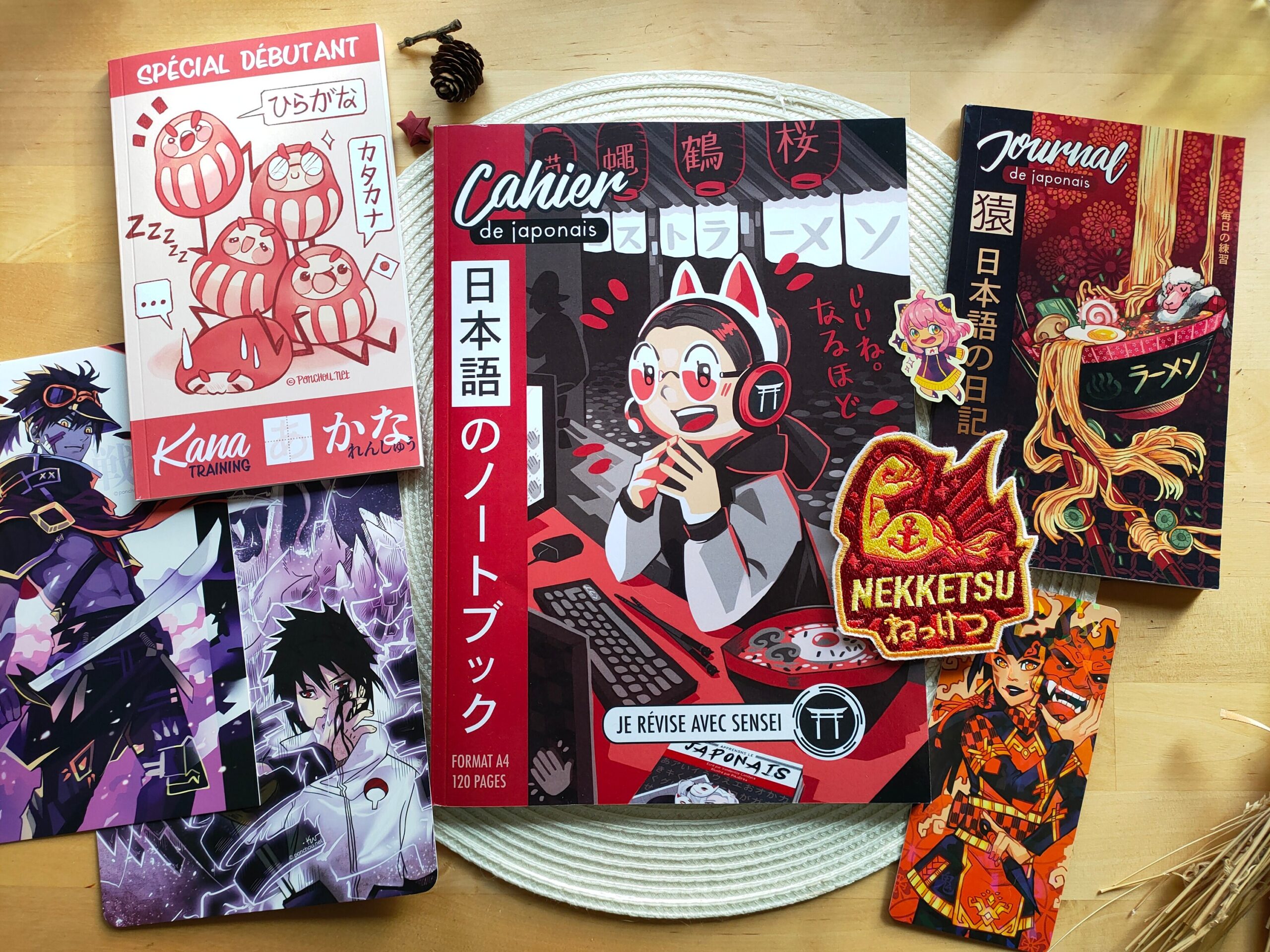 Pack Ninja: Cahier de japonais A4 +2 carnets de poche +papeterie