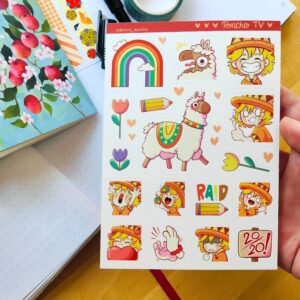 PonchoTV - Planche Stickers format A6