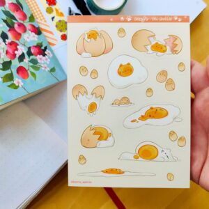 Oeufs Miaulés - Planche Stickers format A6