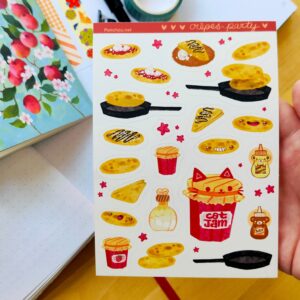 Crêpes Party - Planche Stickers format A6