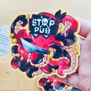 Kraken - Gros Sticker Stop Pub - par Poncho
