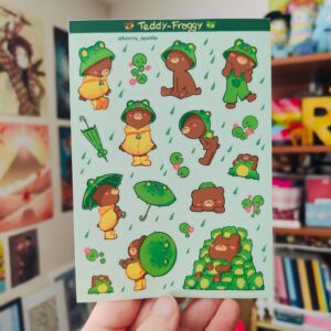 Oursons & Rainettes- Planche Stickers format A6